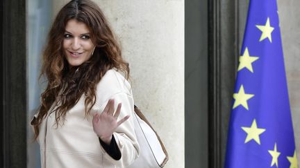 Marlène Schiappa devant l'Elysée le 18 mai 2017 à Paris. La secrétaire d'Etat&nbsp;chargée de l'Égalité entre les femmes et les hommes est l'auteure d'un ouvrage problématique.&nbsp; (PHILIPPE LOPEZ / AFP)