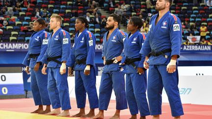 L'équipe de France mixte de judo a obtenu l'argent aux Championnats du monde.  (MLADEN ANTONOV / AFP)