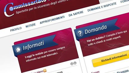 Une capture d'écran, datée du 19 janvier 2018, du site internet mis en ligne par les autorités italiennes pour lutter contre les fausses informations. (COMMISSARIATODIPS / FRANCEINFO)