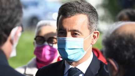 Le ministre de l'Intérieur, Gérarld Darmanin, à Rennes (Ille-et-Vilaine), le 11 avril 2021. (RONAN HOUSSIN / HANS LUCAS / AFP)