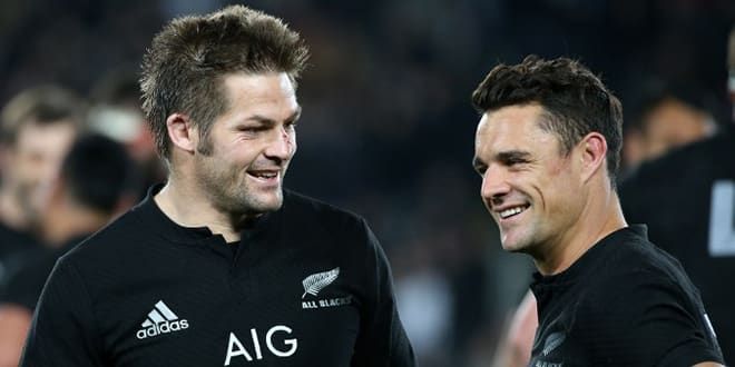 Richie McCaw et Daniel Carter, pour la défense de leur titre mondial en Angleterre