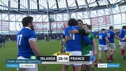 Des rugbymen français consolés par les Irlandais (France 3)