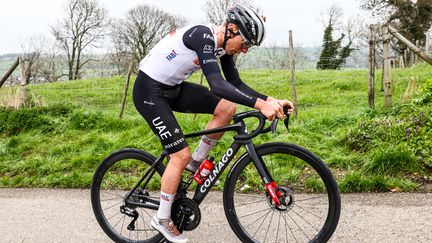 Tadej Pogacar lors de l'Amstel Gold Race, le 16 avril 2023. (VINCENT JANNINK / AFP)