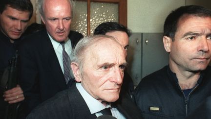 Klaus Barbie, lors de son arrivée au Palais de Justice de Lyon, le 13 mai 1987
 (AFP PHOTO / AFP)