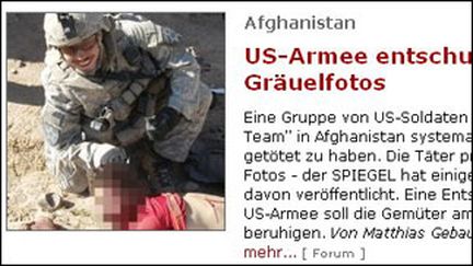 Extrait du site "Spiegel" montrant un soldat américain mis en cause en Afghanistan