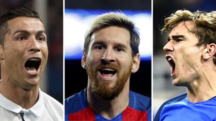 Messi et Griezmann derrière Ronaldo (PAU BARRENA,MIGUEL MEDINA,CURTO DE LA TORRE / AFP)