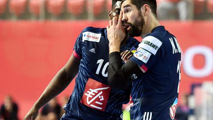 Nikola Karabatic et Dika Mem en discussion (STRINGER / AFP)