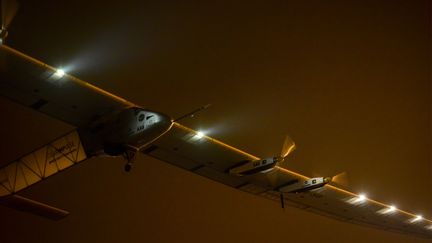 Solar Impulse lors de son d&eacute;part de&nbsp;Nankin (est de la Chine), dimanche 31 mai 2015. (SOLAR IMPULSE / AFP)