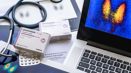 Une boîte du médicament&nbsp;Levothyrox, le 20 août 2018, à&nbsp;Paris. (VOISIN / PHANIE / AFP)