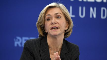 Valérie Pécresse, candidate à l'élection présidentielle, le 21 février 2022. (ERIC PIERMONT / AFP)