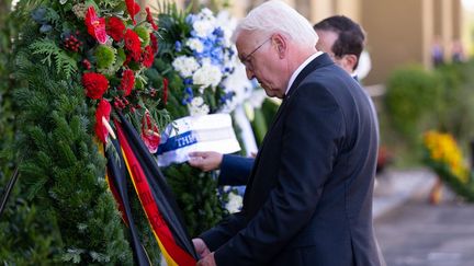 Le président allemand Frank-Walter Steinmeier lors des commémorations du 50e anniversaire de l'attaque terroriste de Munich 1972, à Munich, le 5 septembre 2022. (SVEN HOPPE / DPA)