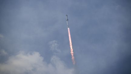 La fusée Starship de SpaceX a décollé, le 14 mars 2024 depuis Boca Chica, dans l'extrême sud du Texas (Etats-Unis). (CHANDAN KHANNA / AFP)