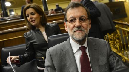 Le chef du gouvernement espagnol, Mariano Rajoy, le 30 janvier 2013 &agrave; Madrid (Espagne). (PIERRE-PHILIPPE MARCOU / AFP)