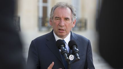 François Bayrou, le président du Modem, le 25 juin 2016 à l'Elysée à Paris. (GEOFFROY VAN DER HASSELT / AFP)