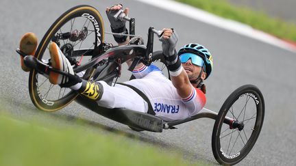 Florian Jouanny sur le contre-la-montre sur route H2 des Jeux paralympiques de Tokyo, mardi 31 août. (G. Picout / France Paralympique)