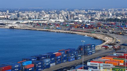 Une vue générale du port de Lattaquié (Syrie), en janvier 2019. (MIKHAIL VOSKRESENSKIY / SPUTNIK via AFP)