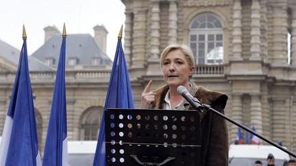 Marine Le Pen devant le S&eacute;nat, mardi 31 janvier 2012. (BERTRAND GUAY / AFP)