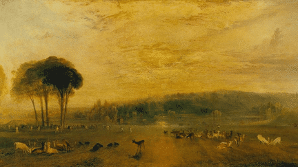 "The Lake, Petworth : Sunset, Fighting Bucks" peint par William Turner en 1829. (TATE MUSEUM / DR)