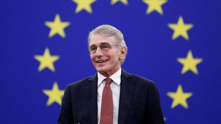 Le président du Parlement européen, David Sassoli, prononce un discours lors d'une session plénière de l'assemblée à Strasbourg (Bas-Rhin), le 15 décembre 2021. (AFP)