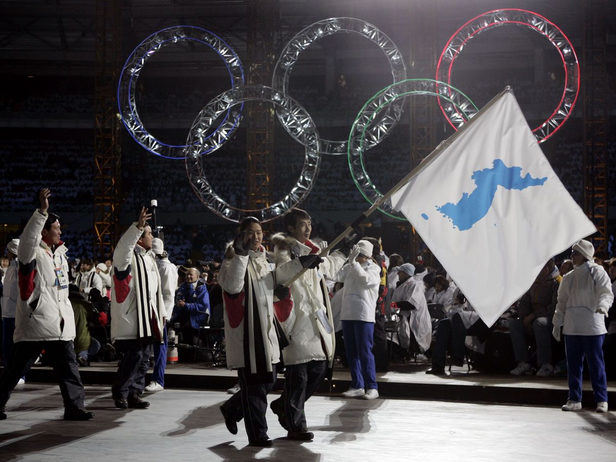 Le drapeau olympique est parti en Corée du Sud