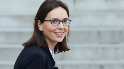 Amélie de Montchalin quitte l'Elysée après le Conseil des ministres, le 1er avril 2019. (LUDOVIC MARIN / AFP)