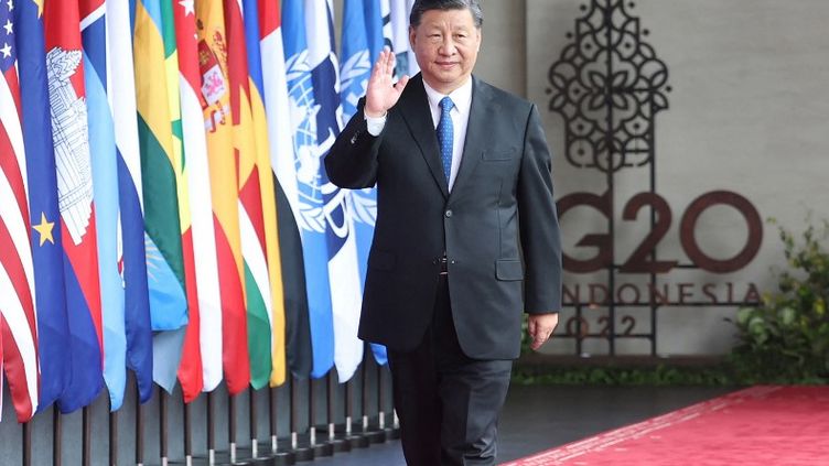 Le président chinois Xi Jinping au sommet du G20 à Bali (Indonésie), le 14 mars 2023. (JU PENG / XINHUA / AFP)