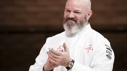 Le chef Philippe Etchebest, lors de la cérémonie de remise des Etoiles Michelin 2018, le 5 février 2018. (VINCENT ISORE / MAXPPP)