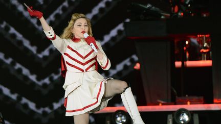 Madonna, lors de son dernier concert, &agrave; Vienne (Autriche), le 29 juillet 2012. (HERBERT P. OCZERET / MAXPPP)