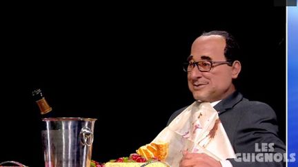 &nbsp; (François Hollande au soir du 2nd Tour, version Guignols © Capture d'écran)