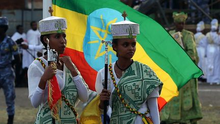 Le 27 septembre correspond au 17 Meskerem du calendrier éthiopien, qui marque la fin de la saison des pluies.
 (Minasse Wondimu Hailu / ANADOLU AGENCY / AFP)