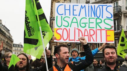 Manifestation des cheminot le 3 avril 2018
 (SEVGI/SIPA)