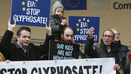 Manifestation contre le glyphosate le 9 novembre à Bruxelles, lors de la dernière réunion du comité d'experts qui a échoué à trouver un accord (OLIVIER HOSLET / MAXPPP)