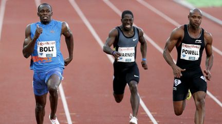 Bolt devant Lemaitre lors du meeting Areva 2011