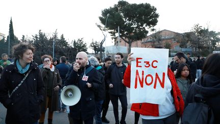 Une manifestation&nbsp;pour protester contre les E3C à Marseille, le 3 février 2020 (photo d'illustration).&nbsp; (VALERIE VREL / MAXPPP)