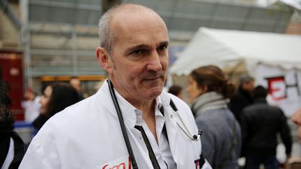 Jérôme Marty, médecin généraliste et président de l'UFML, durant une manifestation devant l'Assemblée Nationale à Paris, le 31 mars 2015 (photo d'illustration). (LP/AURÈLIE LADET / MAXPPP)