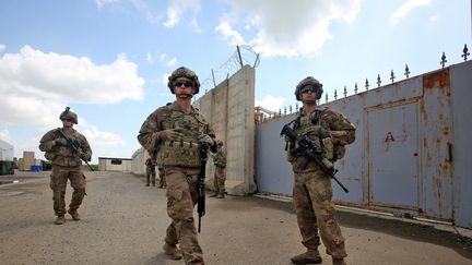 Des soldats américains à Kirkouk, en Irak, le 29 mars 2020. (AHMAD AL-RUBAYE / AFP)