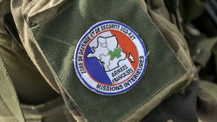 Ecusson militaire de l'opération Sentinelle (image d'illustration). (MAXIME JEGAT / MAXPPP)