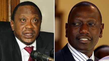 Le vice-Premier ministre Uhuru Kenyatta (G) et l'ancien ministre de l'Enseignement sup&eacute;rieur William Ruto (D). (REUTERS / REUTERS STAFF)