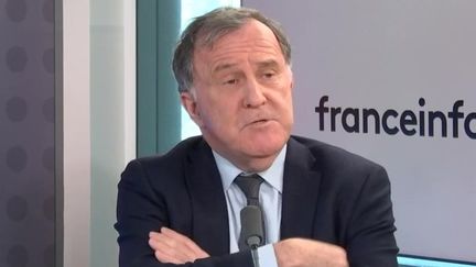 Pierre Ferracci, président du groupe Alpha, le 12 avril 2023. (FRANCEINFO / RADIO FRANCE)