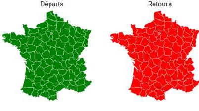 &nbsp;&nbsp;Bison Futé annonce des embouteillages sur la route des retours, lundi 17 avril. (BISON FUTE)