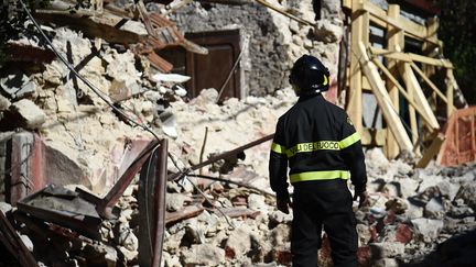 Un tremblement de terre a détruit en partie la commune italienne de San Pellegrino, le 1er novembre 2016. (FILIPPO MONTEFORTE / AFP)