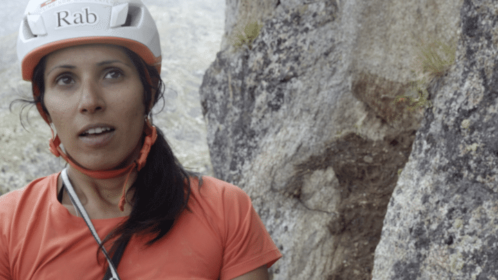 Nasim Eshqi, alpiniste professionnelle iranienne, en action dans le film "Climbing Iran". (CLIMBING IRAN)