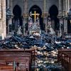 L'intérieur de Notre-Dame de Paris, le 16 avril 2019. (CHRISTOPHE PETIT TESSON / AFP)