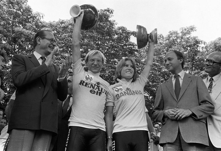 Laurent Fignon&nbsp;et Marianne Martin en 1984. (FILES)