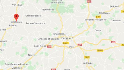 La commune de Villetoureix se trouve dans le département de la Dordogne. (GOOGLE MAPS / FRANCEINFO)