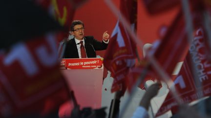 Le candidat du Front de gauche, Jean-Luc M&eacute;lenchon, &agrave; Toulouse (Haute-Garonne), le 5 avril 2012. (ERIC CABANIS / AFP)