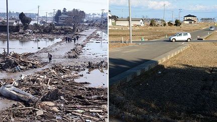 Six mois avant et six mois après (cliquez sur les photos pour voir l’évolution) (AFP/Toshifumi Kitamura)