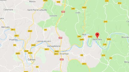 L'incident s'est produit sur le chemin départemental 653, entre Vers et Saint-Géry, près de Cahors. (GOOGLE MAPS)