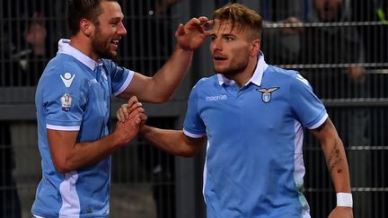 Ciro Immobile (à droite) culmine à 17 buts cette saison en Serie A (ALBERTO PIZZOLI / AFP)