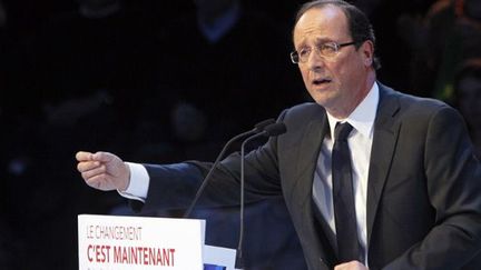 François Hollande au Cirque d&#039;Hiver le 18 mars 2012
 (Christiphe Ena / Pool / AFP)